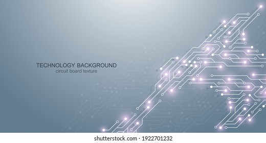 Computer Motherboard Vector Background With Circuit Board Electronic Elements. Electronic Texture For Computer Technology, Engineering Concept. Motherboard Computer Generated Abstract Illustration.