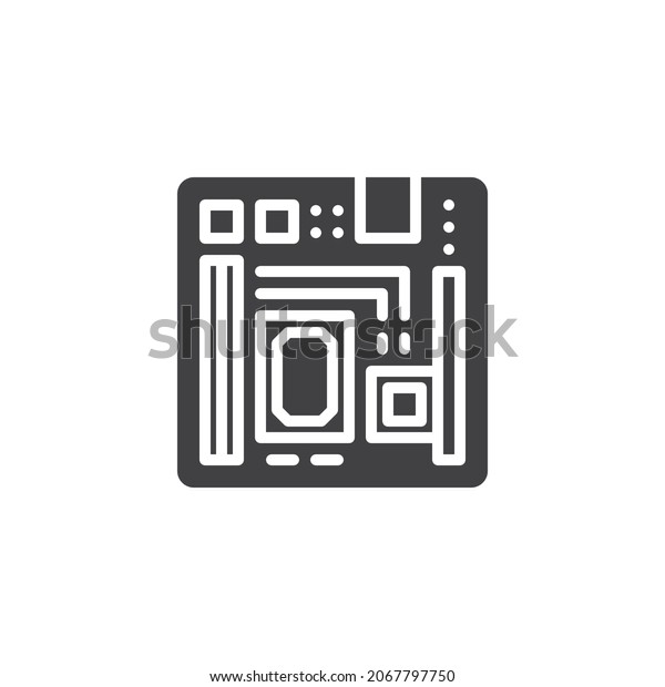 Computer Motherboard Vector Icon Filled Flat Stock Vector (Royalty Free ...