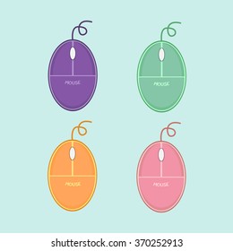 Computer mouse, 4 color vector illustration.