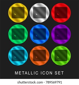 Computer mouse 9 color metallic chromium icon or logo set including gold and silver