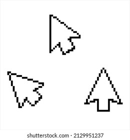 Computer Mouse Arrow Icon Pixel Art  Vector Art Illustration