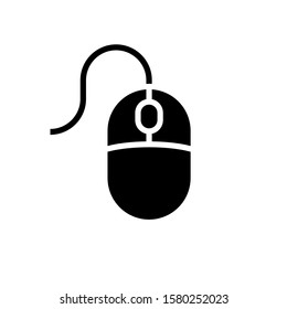 Computer mouse black glyph icon on white background