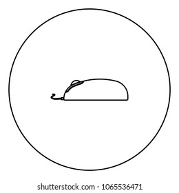 Computer mouse black icon in circle outline