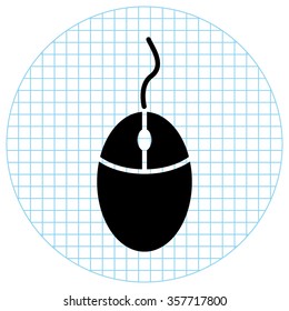 Computer mouse  - black vector icon
