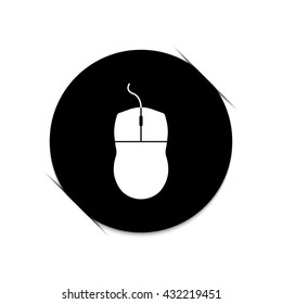 computer mouse  - black vector icon