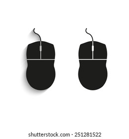 computer mouse - black vector icons