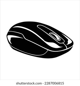 Computer mouse in black and white for illustration background and icon