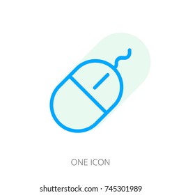 Computer Mouse Blue Icon On White Background