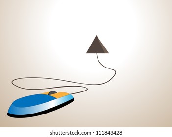 Computer mouse with cable and input usb vector