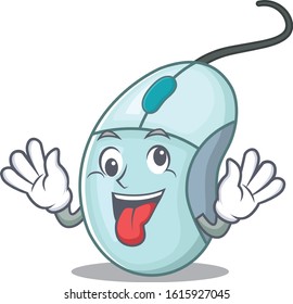 Computer mouse Cartoon character style with a crazy face