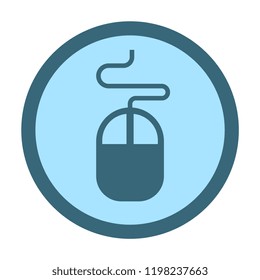 computer mouse circle icon. vector illustration 