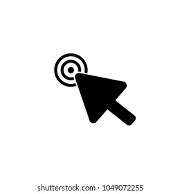 Computer mouse click cursor gray arrow icon. Vector illustration.