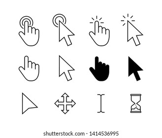 Pointer Click Icon Set Hand Cursor Stock Vector (Royalty Free ...