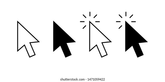 Vektor Stok Computer Mouse Cursor Vector Icons Collection Tanpa Royalti 1814400719 Shutterstock