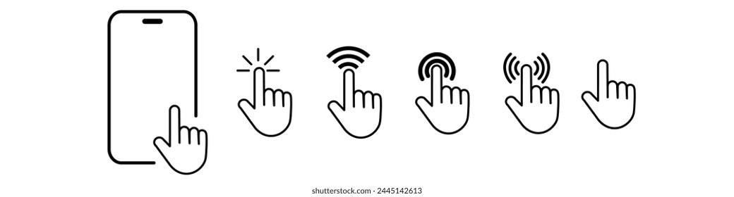 Computer mouse click cursor gray arrow icons set and loading icons. Cursor icon. Vector illustration. Mouse click cursor collection.