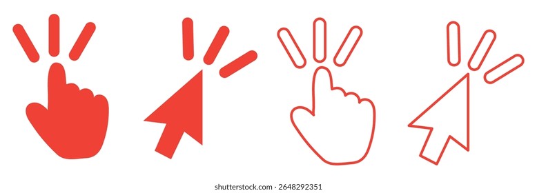 Computer mouse click cursor gray arrow icons set and loading icons. Cursor icon. Vector illustration. Mouse click cursor collection.