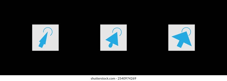 Conjunto de iconos de cursor de Hacer clic de ratón de computadora. Cursor del puntero de flecha. Conjunto de iconos de cursor. 