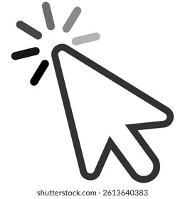 Computer mouse click cursor isolated on transparent. Cursors icon click. Cursor arrow pointer.