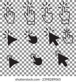 Computer mouse click cursor. Load symbol. Pointer cursor and loading icon. Cursors icons click set. Click icon set. Pointer Cursor vector arrow icon. cursor icon vectorthe 