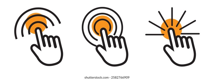 Computer mouse click cursor. Load symbol. Pointer cursor and loading icon. Hand and arrow pointer cursor - stock vector . 1176