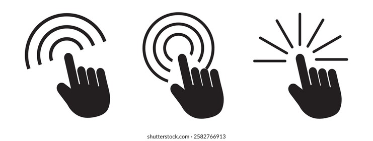 Computer mouse click cursor. Load symbol. Pointer cursor and loading icon. Hand and arrow pointer cursor - stock vector . 1176