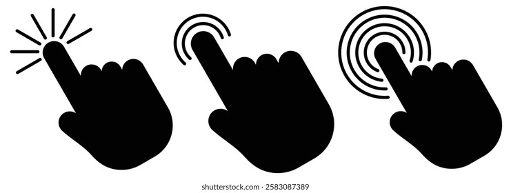 Computer mouse click cursor. Load symbol. click icon vector. hand click. pointer symbol icon. 