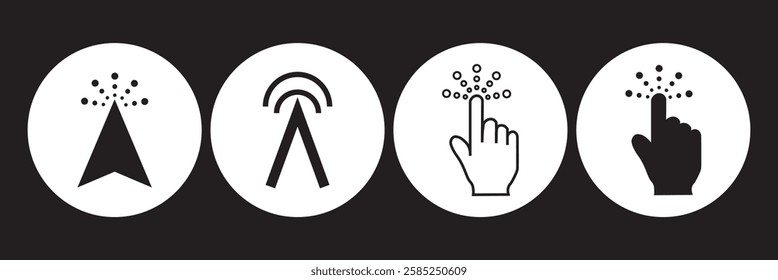 Computer mouse click cursor. Load symbol. Pointer cursor and loading icon. Cursors icons click set. Clicking cursor, pointing hand clicks icons.