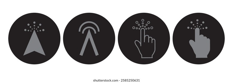 Computer mouse click cursor. Load symbol. Pointer cursor and loading icon. Cursors icons click set. Clicking cursor, pointing hand clicks icons.