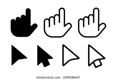 Computer Mouse Click Cursor Mouse Pointers Stock Vector (Royalty Free ...