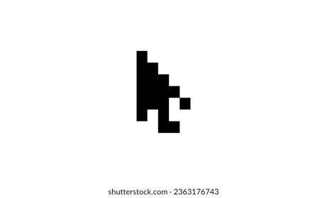 Computer mouse click cursor in voxel, high quality vector