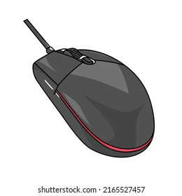 Computer Mouse Click Icon Vector Realistic Close Up View 