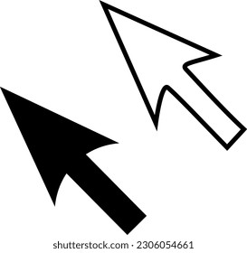 Computer mouse click pointer cursor arrow data, vector icon for apps and websites. Replaceable vector design.
