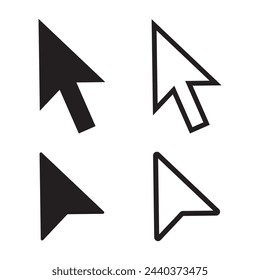 Computer mouse click pointer cursor arrow flat icon for apps and websites, Vector illustration. Mouse click cursor.