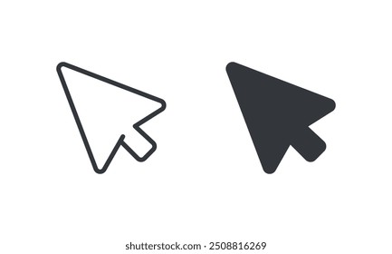 Computer mouse click pointer cursor arrow set Editable stroke pixel perfect. icon, click, arrow, finger, touch, point, mouse, cursor, tap, pointer, vector, screen, arrow, white, navigation, push, stic