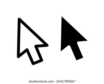 Computer mouse click pointer cursor arrow flat vector icon for apps and websites. cursor pointer icon vector simple symbol icon.
