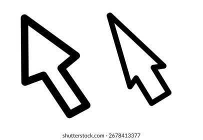 Seta do cursor do ponteiro do mouse do computador. Seta do cursor do mouse. Ícone de cursor em fundo branco.