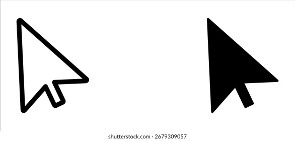 Seta do cursor do ponteiro do mouse do computador. Seta do cursor do mouse. Ícone de cursor definido.