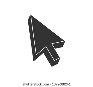 Computer mouse click pointer isometric icon isolated on background. Vector illustration in modern design style for web site and mobile app. 3d Vector illustration. EPS10.