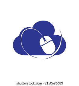  Computer mouse and cloud logo design. Fast Cursor logo designs concept.