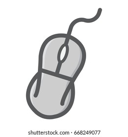 Computer mouse colorful line icon, click and device, vector graphics, a filled pattern on a white background, eps 10.