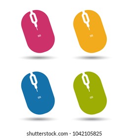 Computer Mouse - Colorful Vector Pictogram - Isolated On White Background