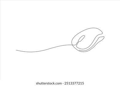 computer mouse continuous line vector illustration design