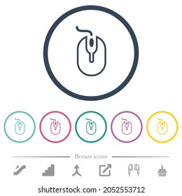 Computermaus mit Kabel umrandeten flachen Farbsymbolen in runden Linien. 6 Bonussymbole sind im Lieferumfang enthalten.