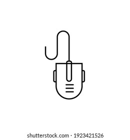 Computer mouse with cord sign