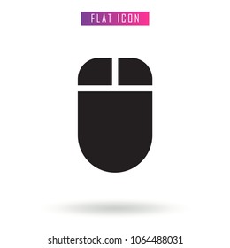 Computer Mouse Cursor Black. Vector Flat. design Icon. Pointer. Illustration in style
