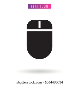 Computer Mouse Cursor Black. Vector Flat. design Icon. Pointer. Illustration in style
