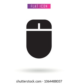 Computer Mouse Cursor Black. Vector Flat. design Icon. Pointer. Illustration in style