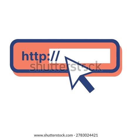 Computer mouse cursor clicking on a browser's http link button, web navigation