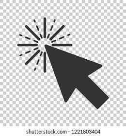Computer mouse cursor icon in flat style. Arrow cursor vector illustration on isolated background. Mouse aim business concept.