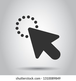 Computer mouse cursor icon in flat style. Arrow cursor vector illustration on white background. Mouse aim business concept.